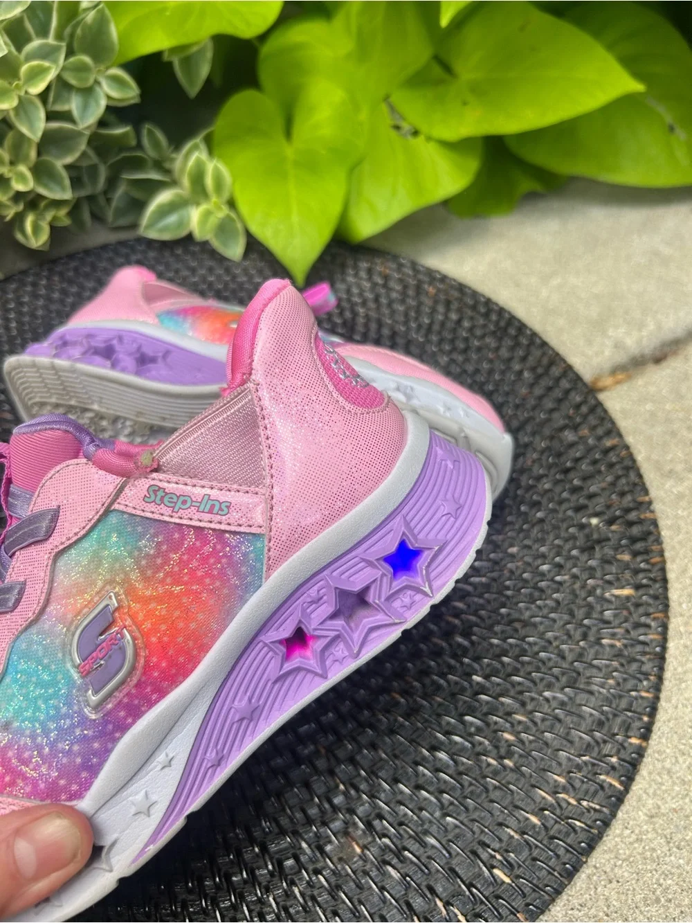 Skechers Pink & Teal Kids Light-Up Sneakers